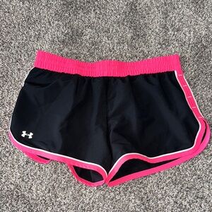 Like New Under Armour Black and Pink Athletic Shorts